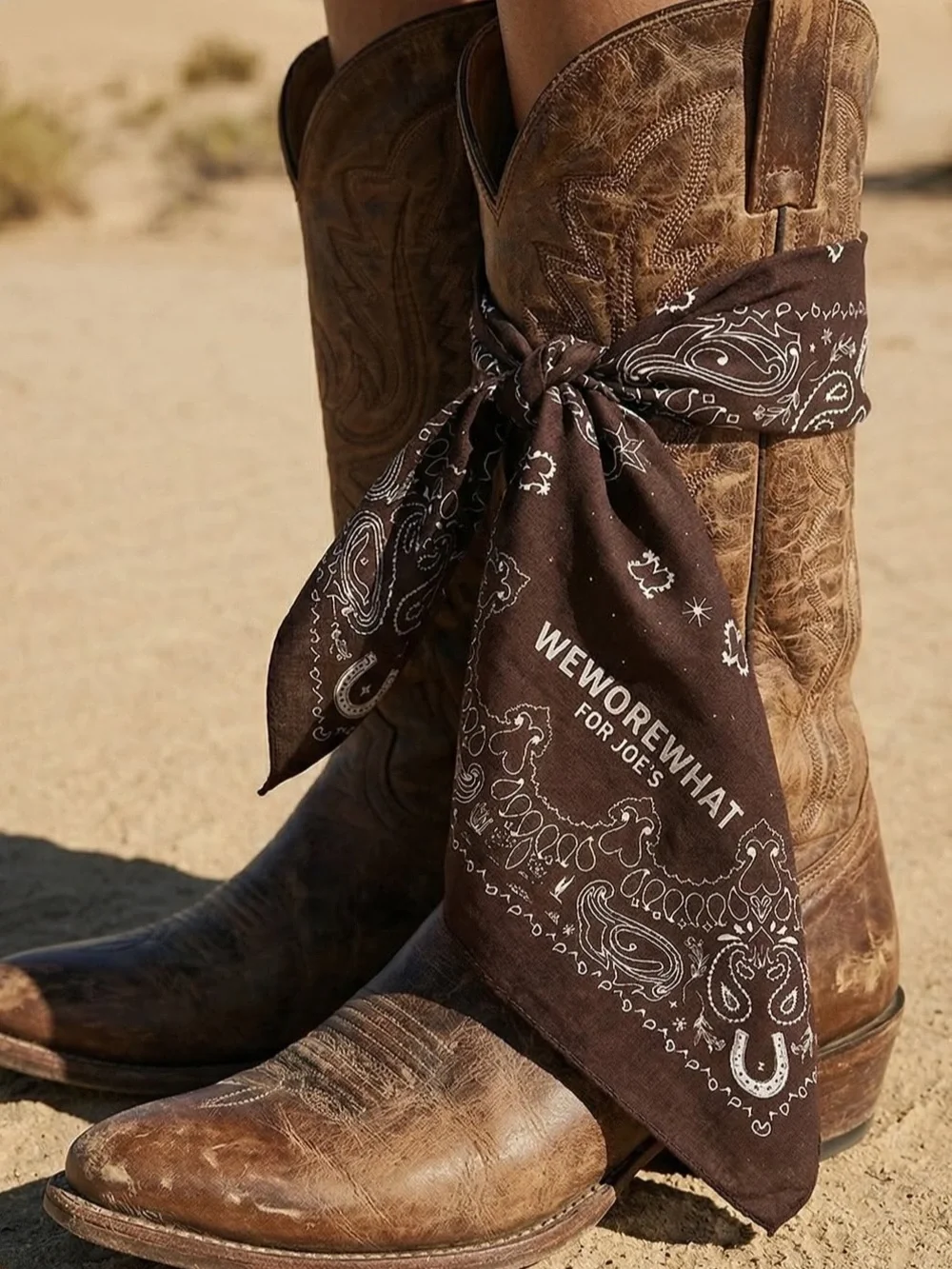 NWT Limited Edition WeWoreWhat x Joe’s Jeans Bandana Brown & White Western Print